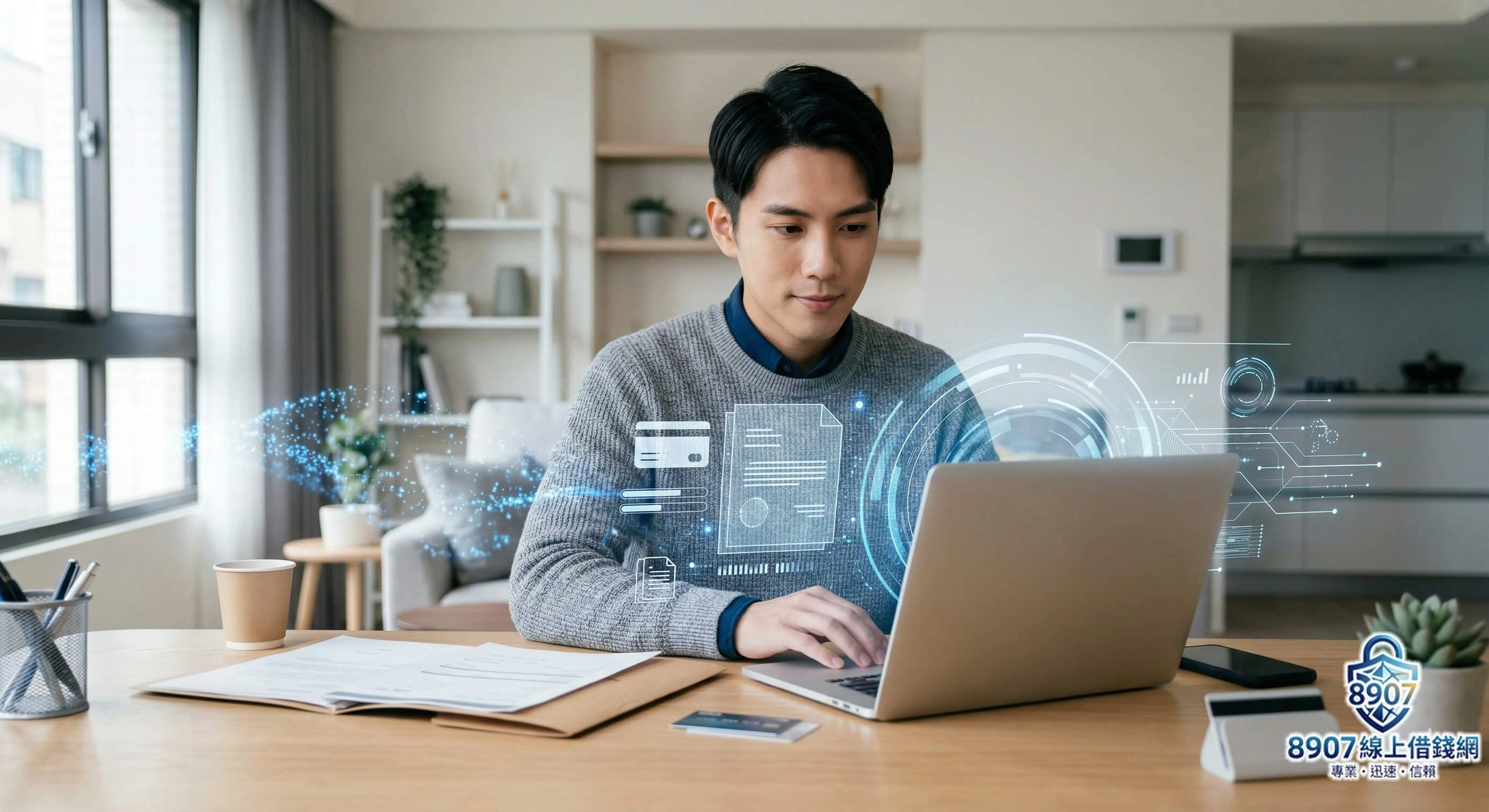 如何提升信用評分-真人與筆電互動＋AI 審核視覺