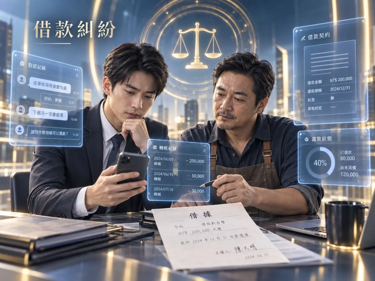 借款糾紛中查看借據、轉帳紀錄與還款資料