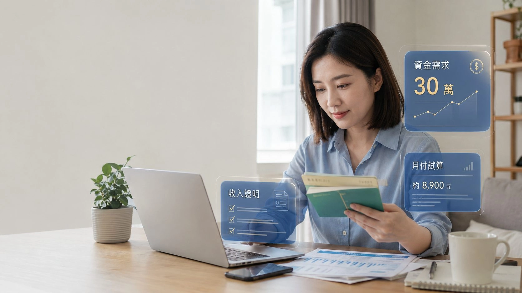 2台灣自由工作者整理收入證明並評估無薪轉貸款30萬元