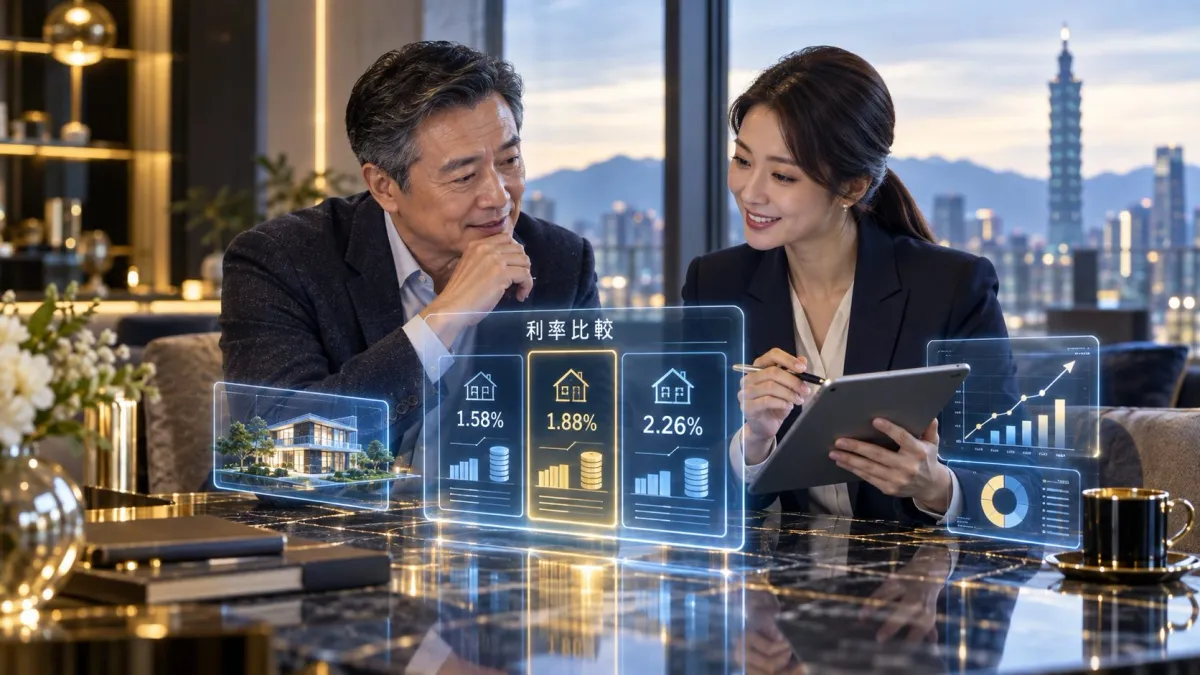 二胎房貸利率比較與房貸成本評估示意