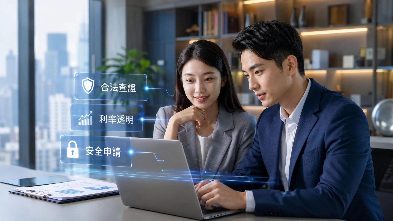 台灣上班族使用筆電查詢合法借錢網與安全申請資訊